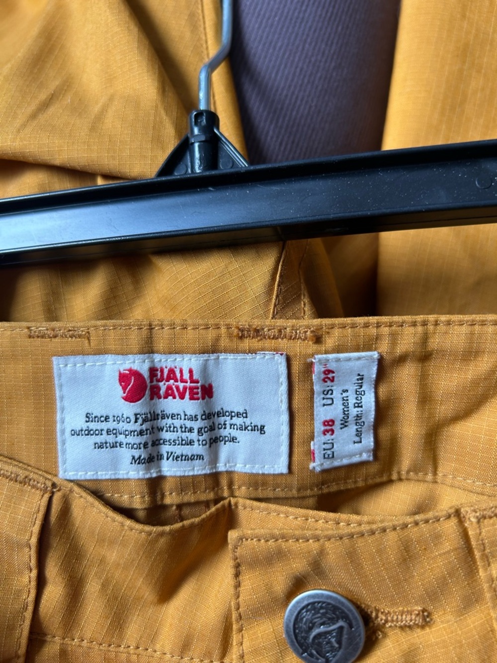 NWT Fjallraven Mustard Yellow Cargo Pants - Picture 7 of 10